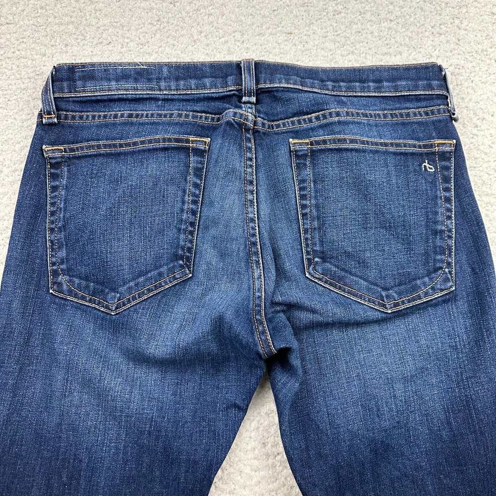 Rag & Bone Dre Jeans Womens‎ 27 Straight Leg Dark Wash Raw Hem Low Rise Blue - Picture 8 of 11